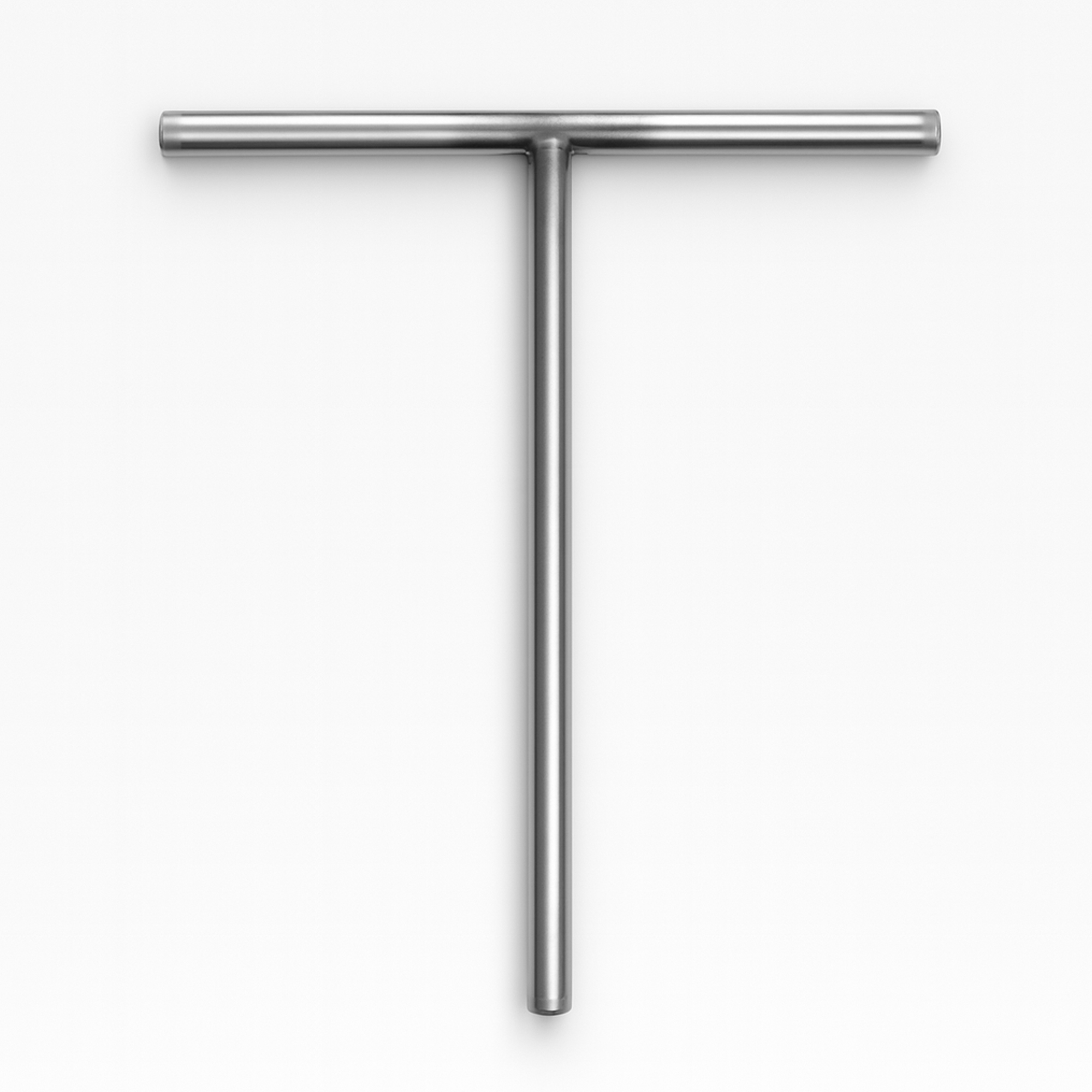 Stainless steel T-shaped crepe spreader for evenly spreading batter.