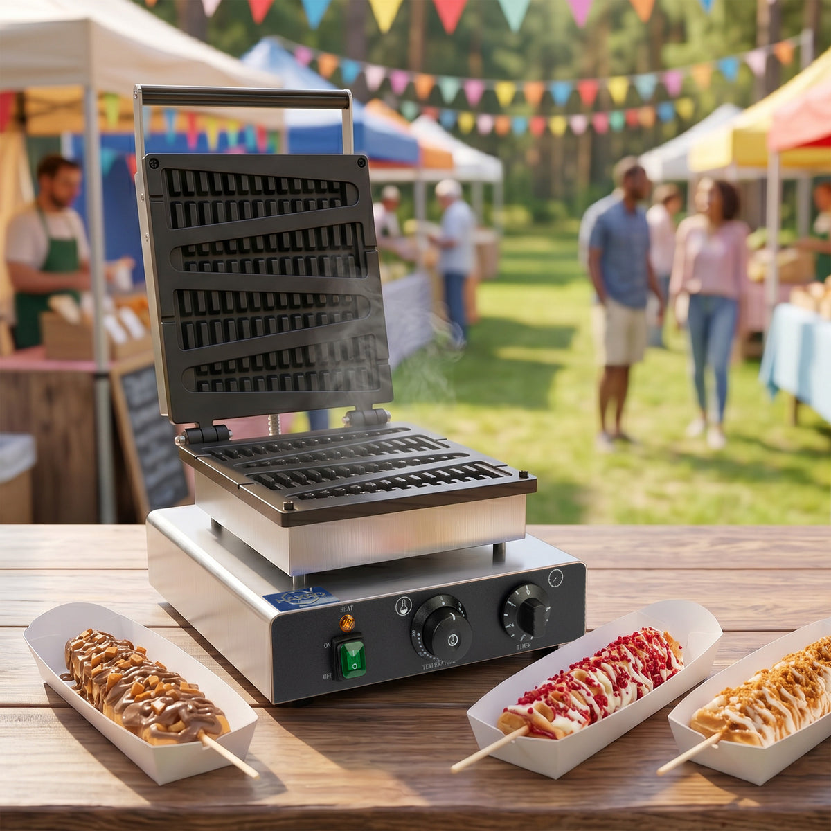 HAXRO Lolly Waffle Maker "Pine Tree" Commercial Waffle Machine