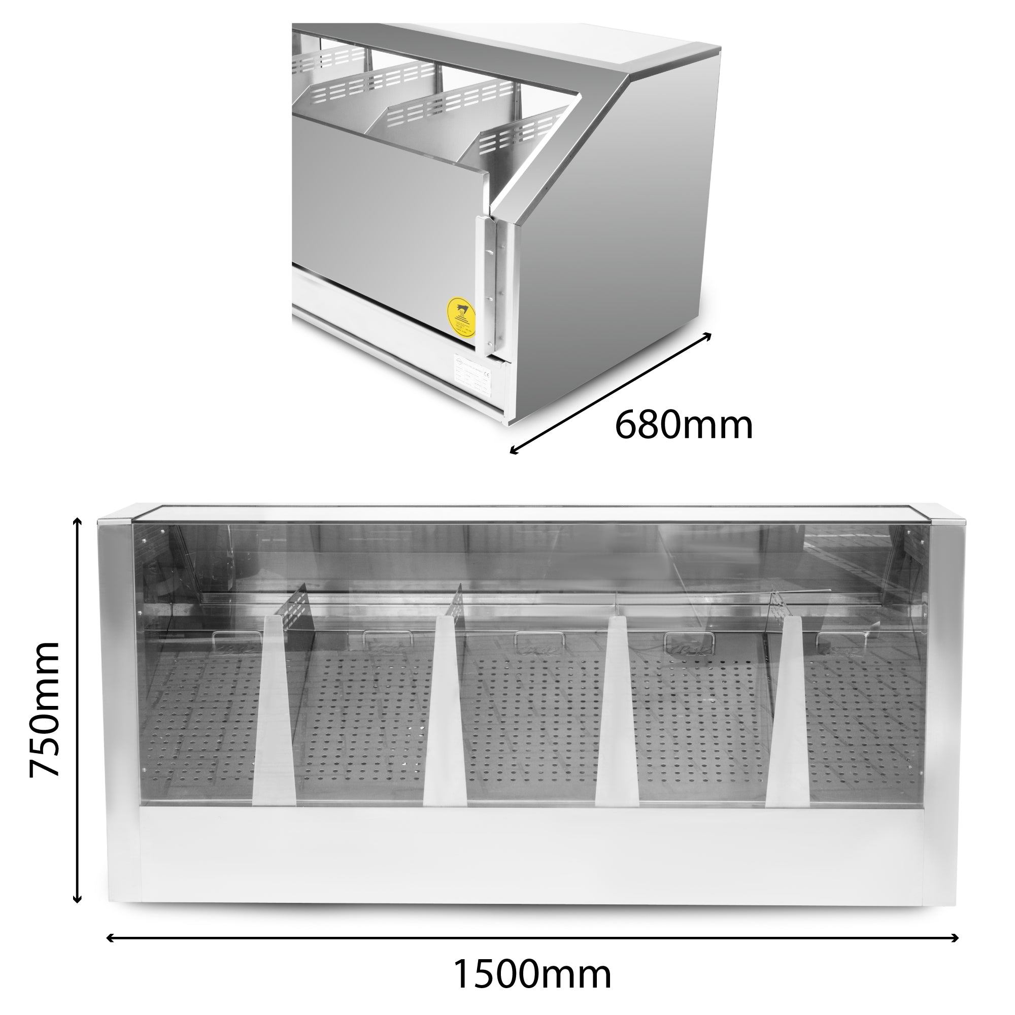 HAXRO Counter Display Popcorn Warmer 150cm Automatic - 5 Compartments