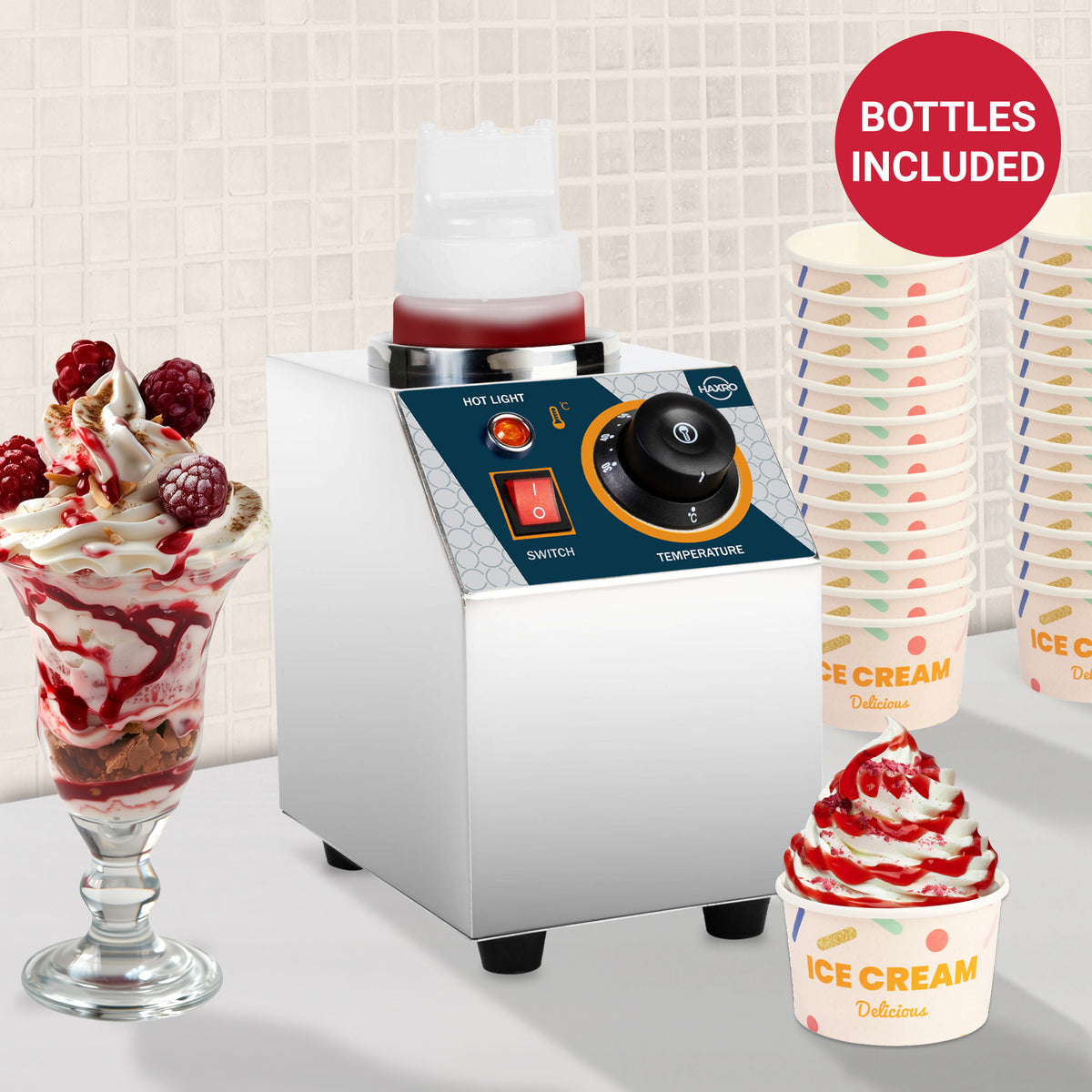 HAXRO Single Compartment Bottle Sauce Warmer