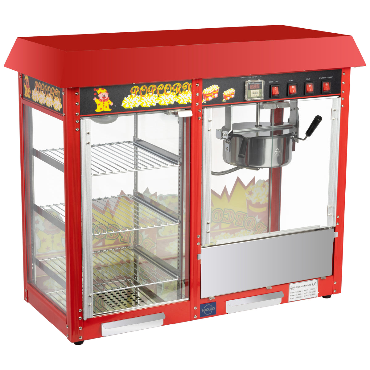 HAXRO Popcorn Machine With 2 Shelves- 8oz