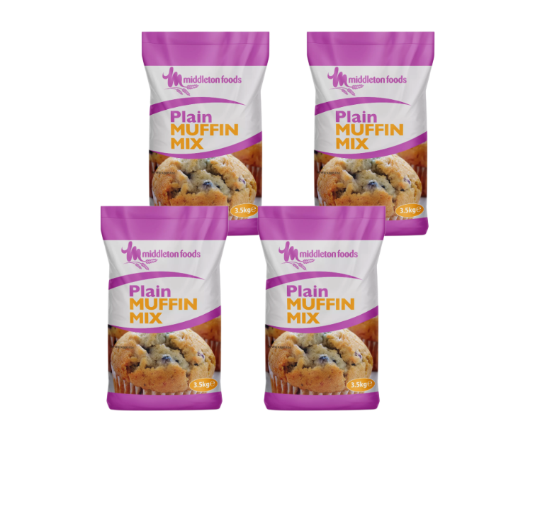 A 3.5kg pack of Plain Crème Cake Mix, suitable for vegetarian baking. Packaged for catering use, with four packs included in each wholesale case.