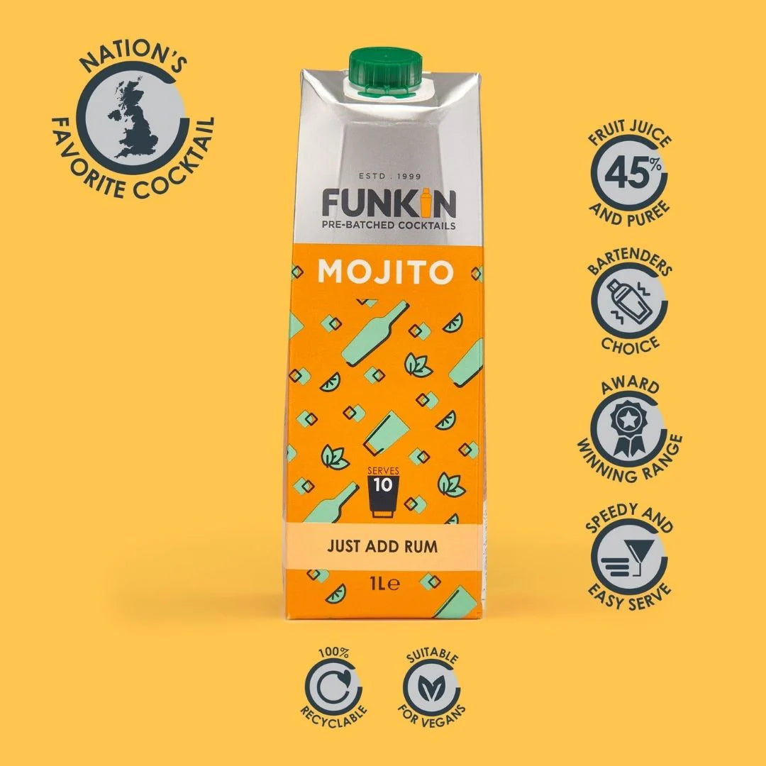 FUNKIN Mojito Cocktail Mixer 1 Ltr Pre-Batched