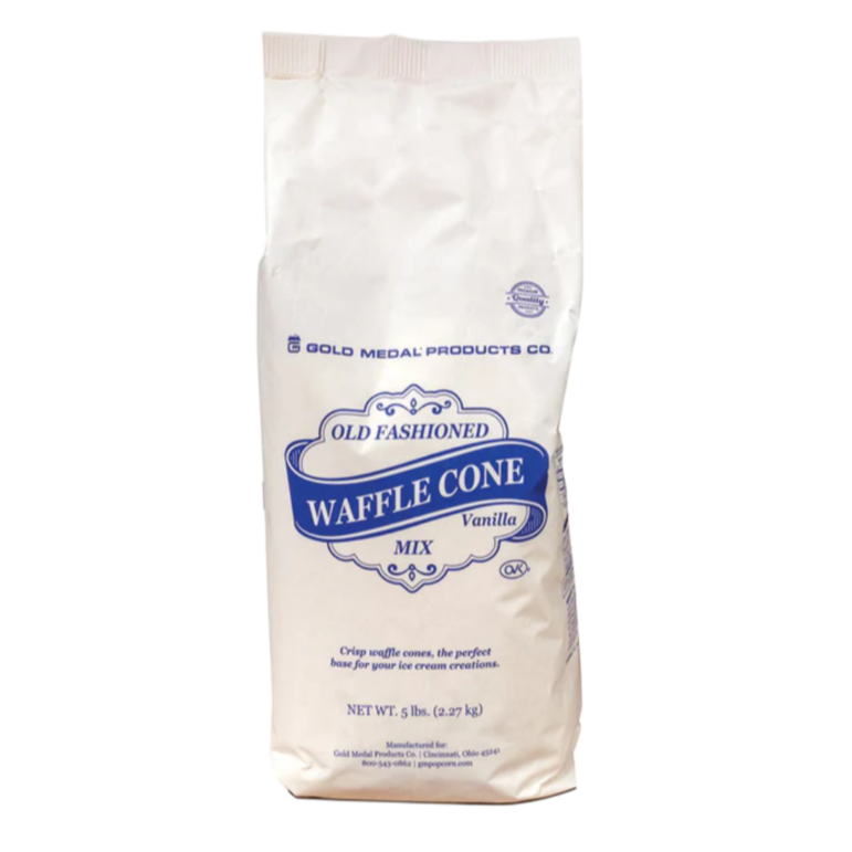Bag of Old-Fashioned Waffle Cone Mix (#8209), ideal for making crisp, sweet waffle cones—just add water.