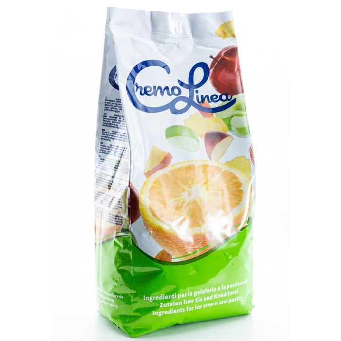 Tub of Cremo 30 Maxifrutta powder base, labelled as lactose-free and vegan-friendly, designed for making creamy fruit sorbets with excellent stability and spoonability. Product code 840029, shown in standard foodservice packaging.