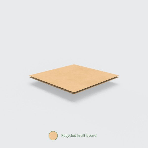 Recycled kraft board on a light gray background