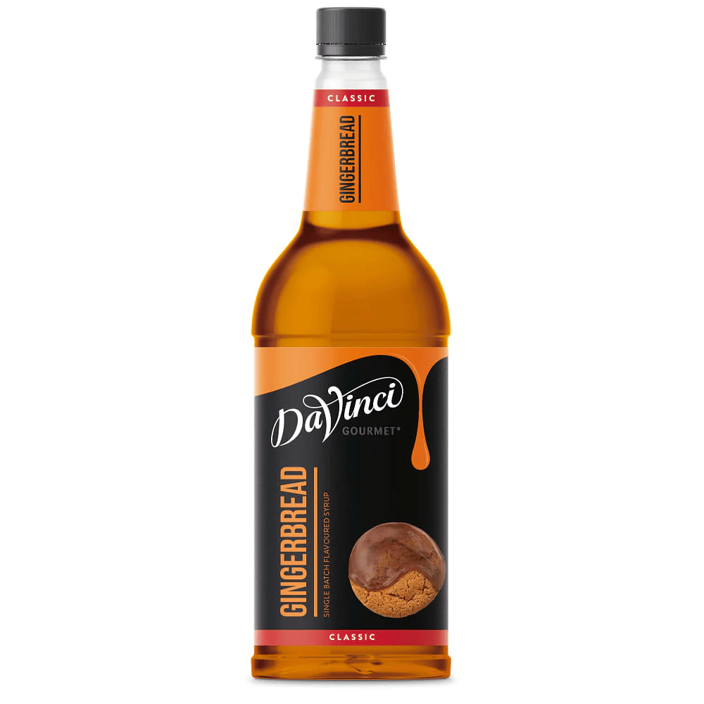 Gingerbread Vanilla Syrup 1L festive spiced flavouring for coffee, lattes, and hot chocolate, case of 6