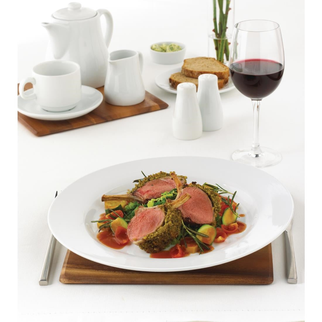 Olympia Lumina Round Saucers White 143mm (6 pack)