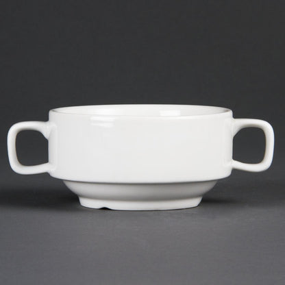 Olympia Whiteware Soup Bowls With Handles 400ml (6 pack)