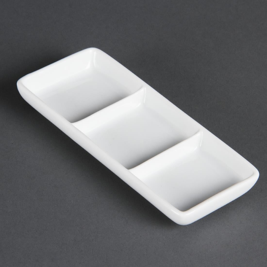 Olympia Whiteware 3 Section Dishes (12 pack)