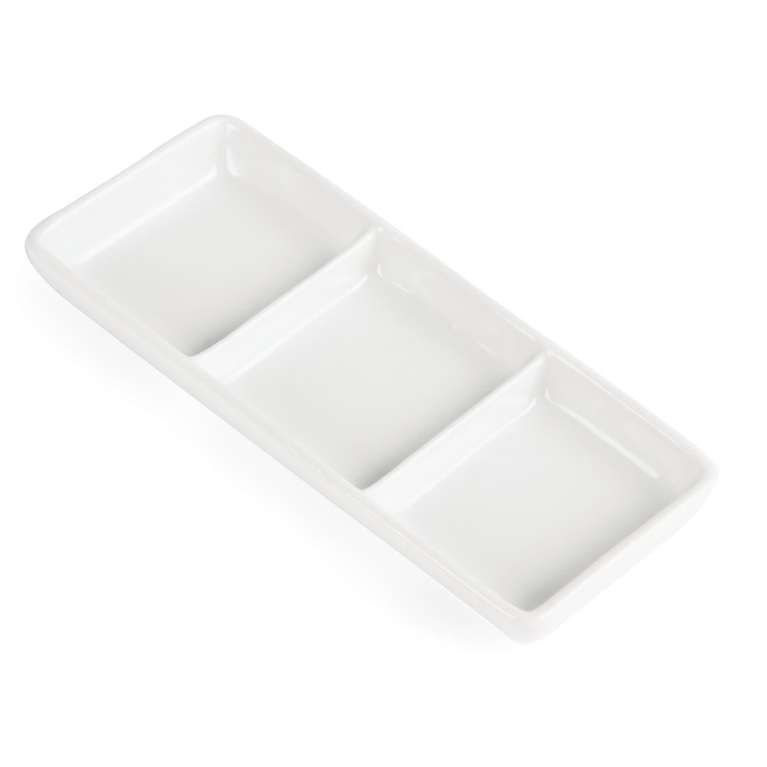 Olympia Whiteware 3 Section Dishes (12 pack)