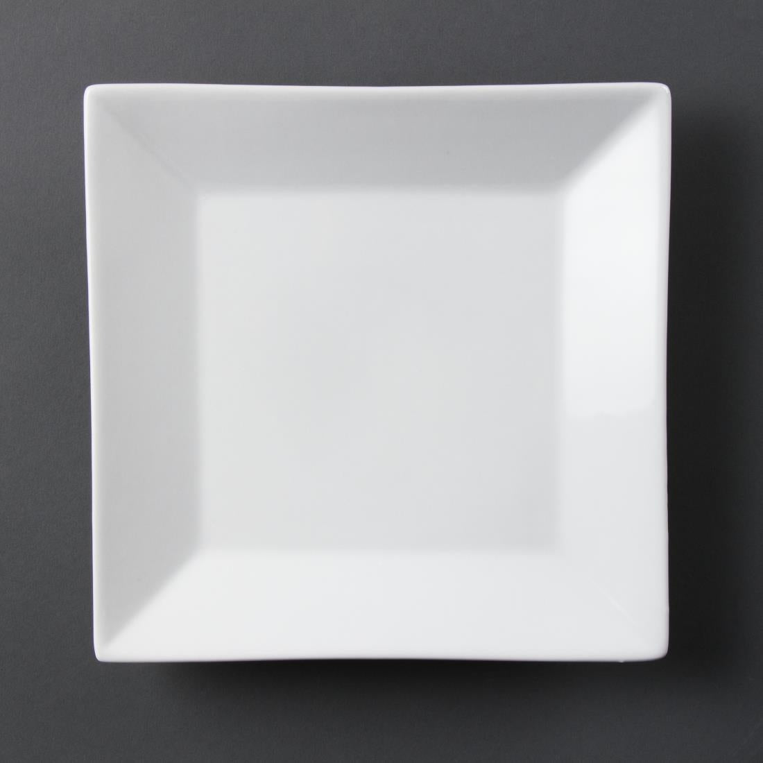 Olympia Whiteware Square Plates Wide Rim 250mm (6 pack)