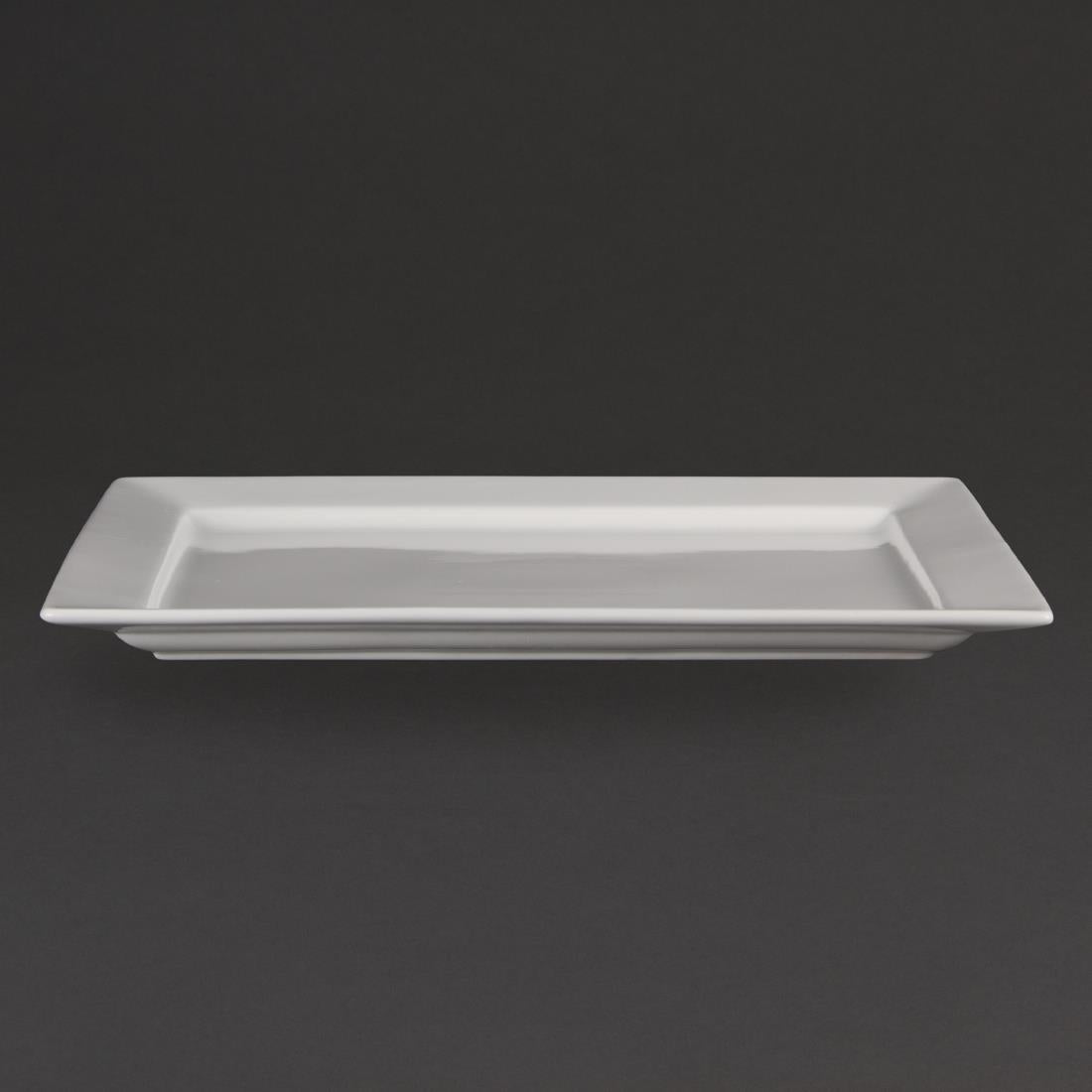Olympia Whiteware Wide Rim Rectangular Platter 400x295mm
