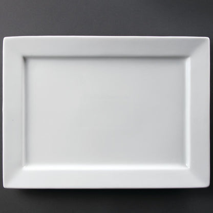 Olympia Whiteware Wide Rim Rectangular Platter 400x295mm