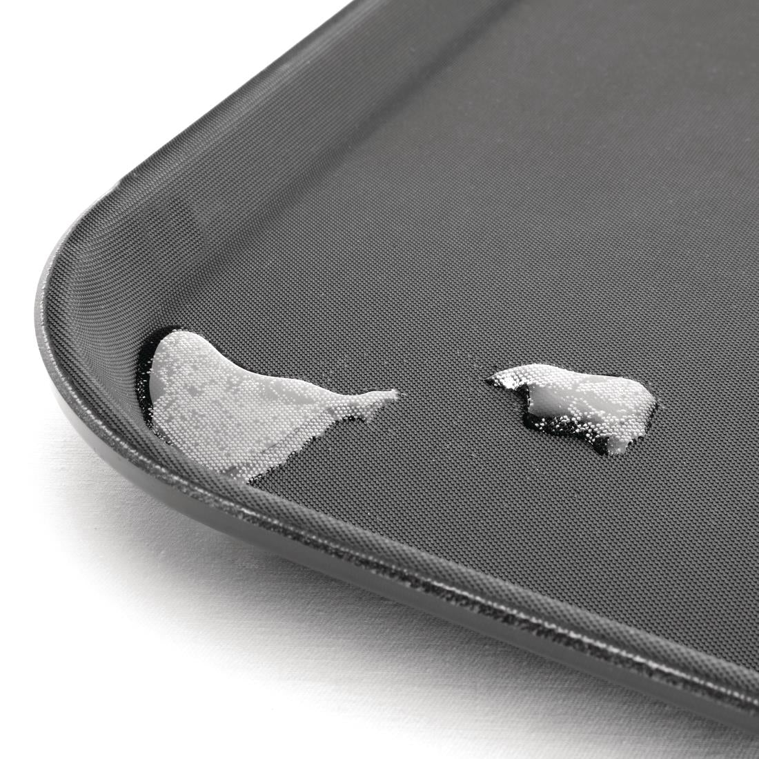 Olympia Kristallon Polypropylene Rectangular Non-Slip Tray Black 510mm