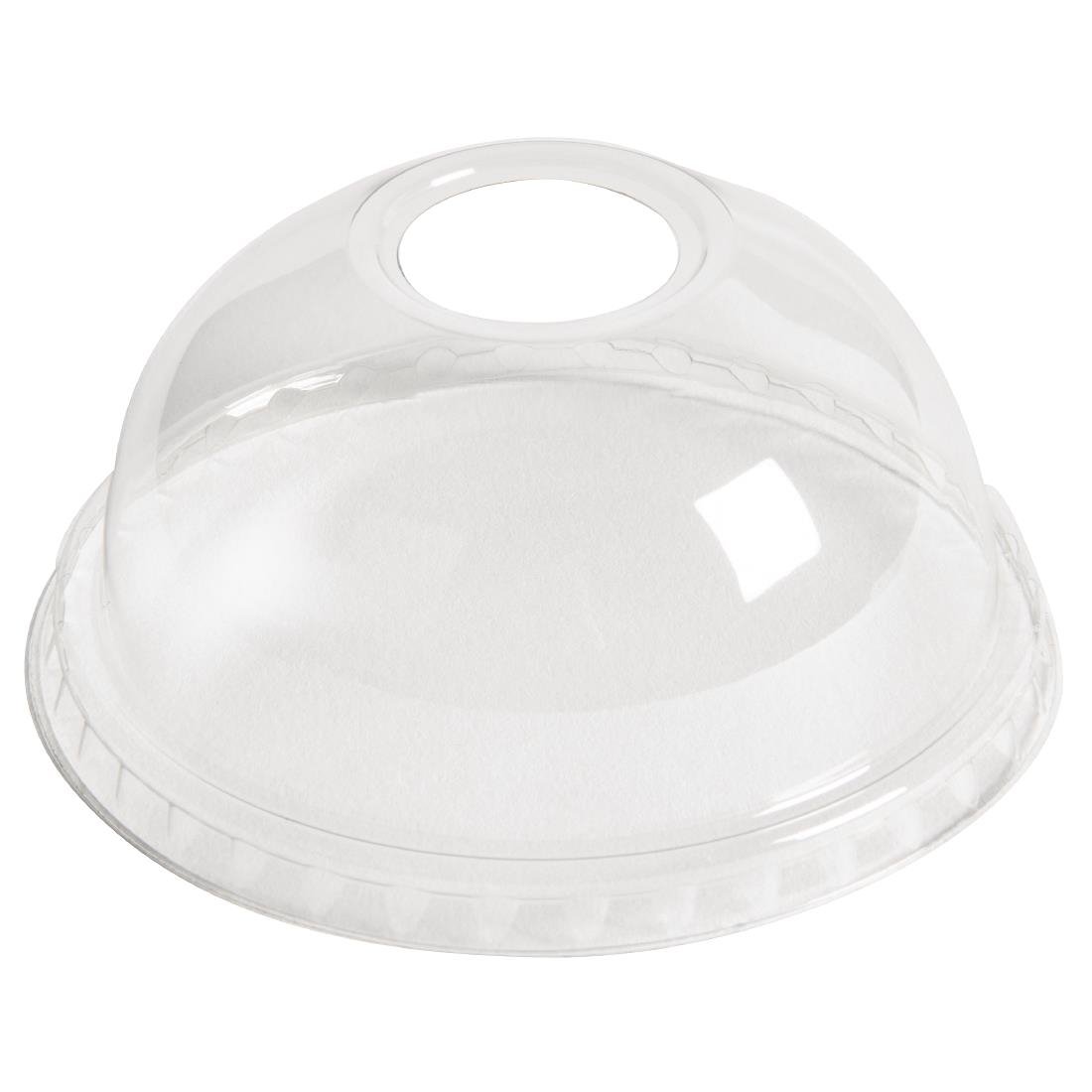 eGreen Flexy-Glass Recyclable Domed Lids For Half Pint and Hi Ball Glasses With Hole 77mm (1000 Pack)