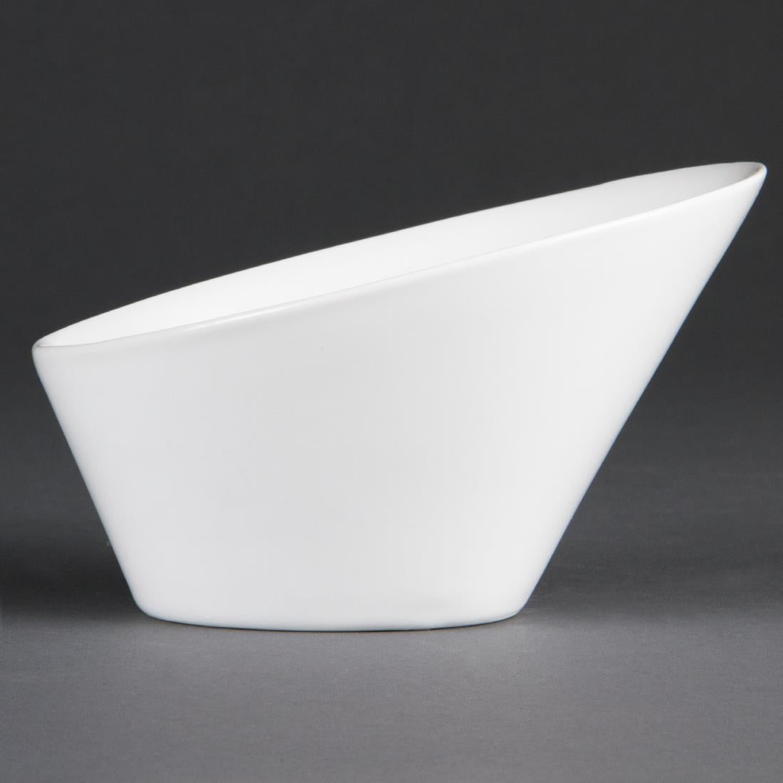 Olympia Whiteware Oval Sloping Bowls 154x 133mm 335ml (4 pack)