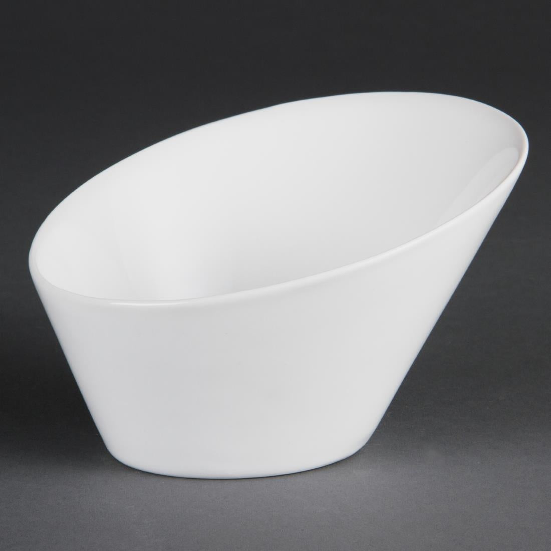 Olympia Whiteware Oval Sloping Bowls 154x 133mm 335ml (4 pack)