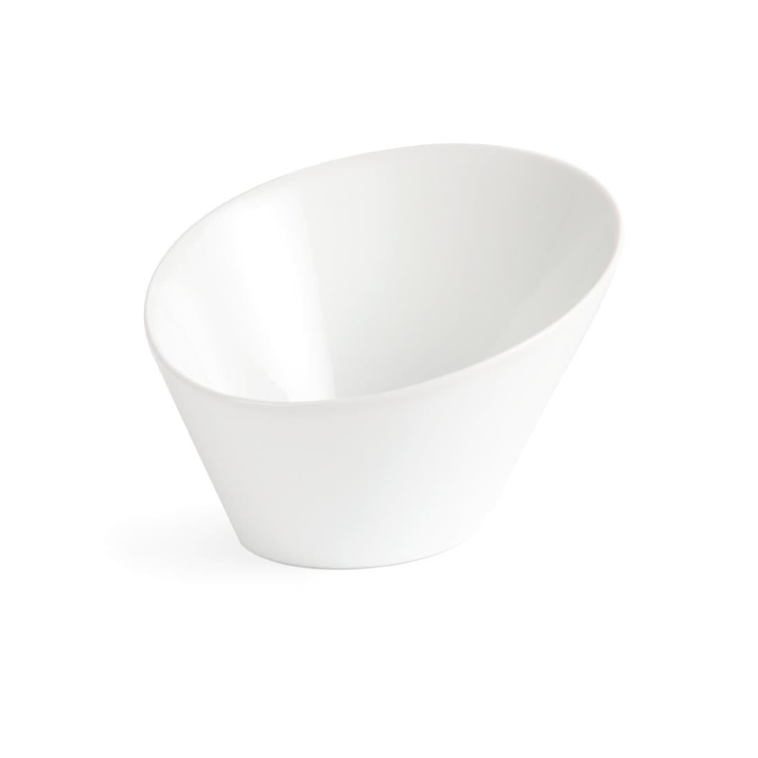 Olympia Whiteware Oval Sloping Bowls 154x 133mm 335ml (4 pack)