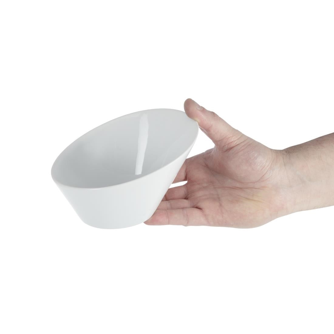 Olympia Whiteware Oval Sloping Bowls 154x 133mm 335ml (4 pack)