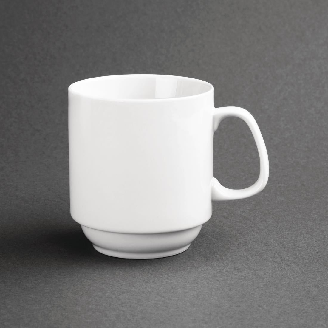 Olympia Whiteware Stacking Mugs 284ml 10oz (12 Pack)