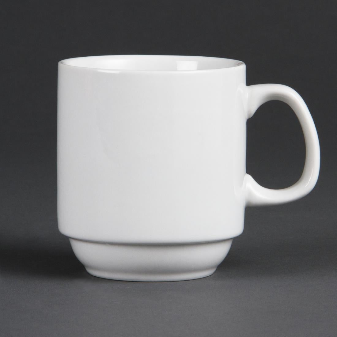 Olympia Whiteware Stacking Mugs 284ml 10oz (12 Pack)