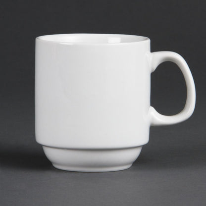 Olympia Whiteware Stacking Mugs 284ml 10oz (12 Pack)