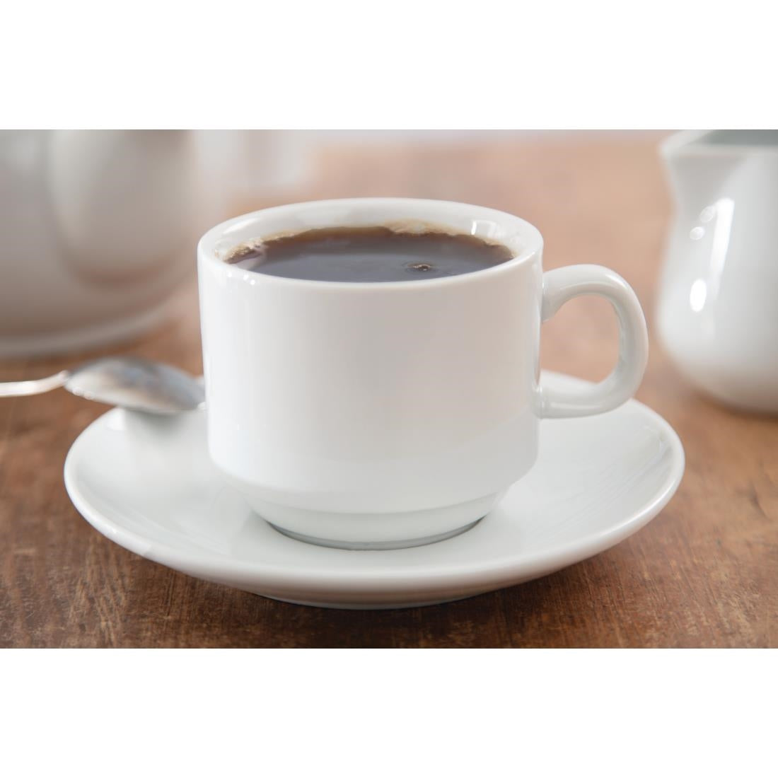 Olympia Whiteware Stacking Saucers 150mm (12 Pack)