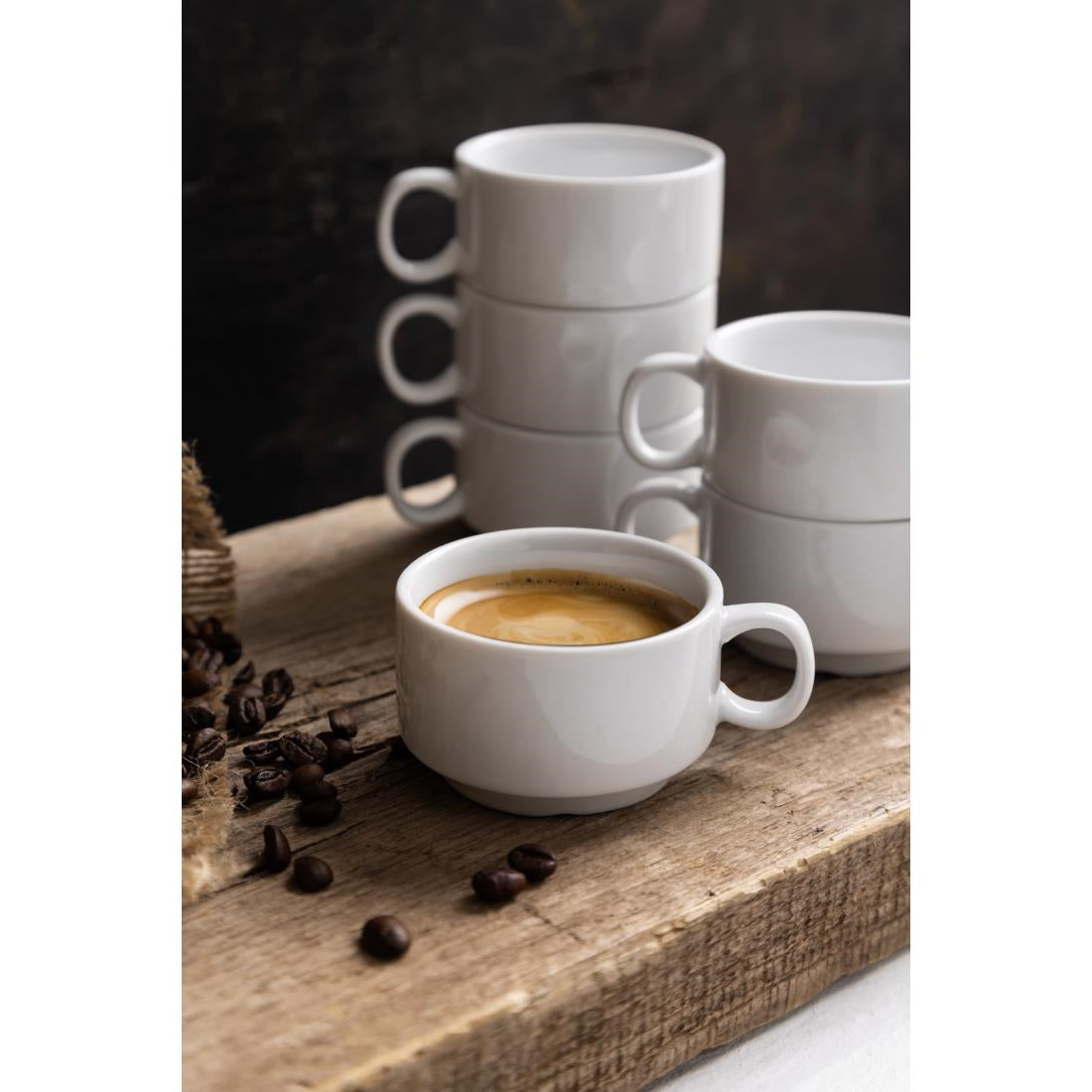 Olympia Whiteware Stacking Espresso Cups 85ml 3oz (12 pack)