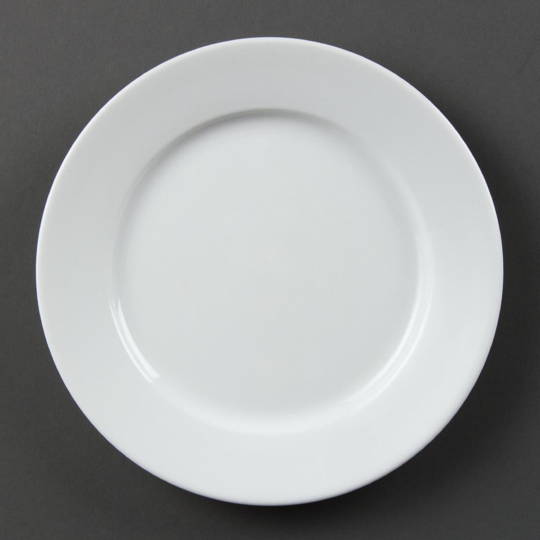 Olympia Whiteware Wide Rimmed Plates 202mm (12 Pack)