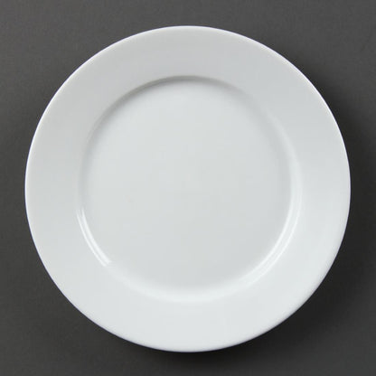 Olympia Whiteware Wide Rimmed Plates 202mm (12 Pack)