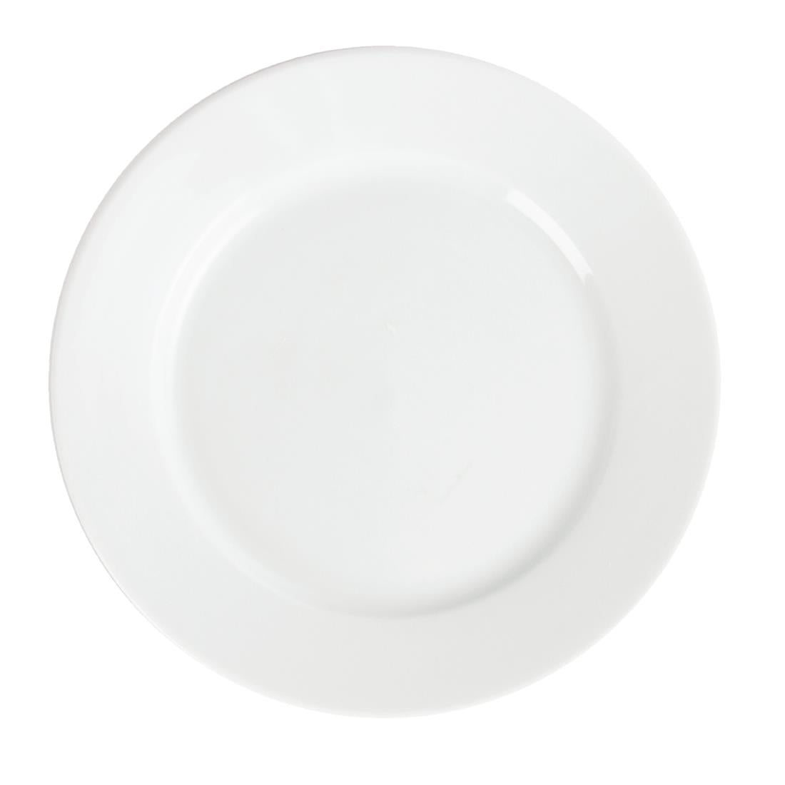 Olympia Whiteware Wide Rimmed Plates 202mm (12 Pack)