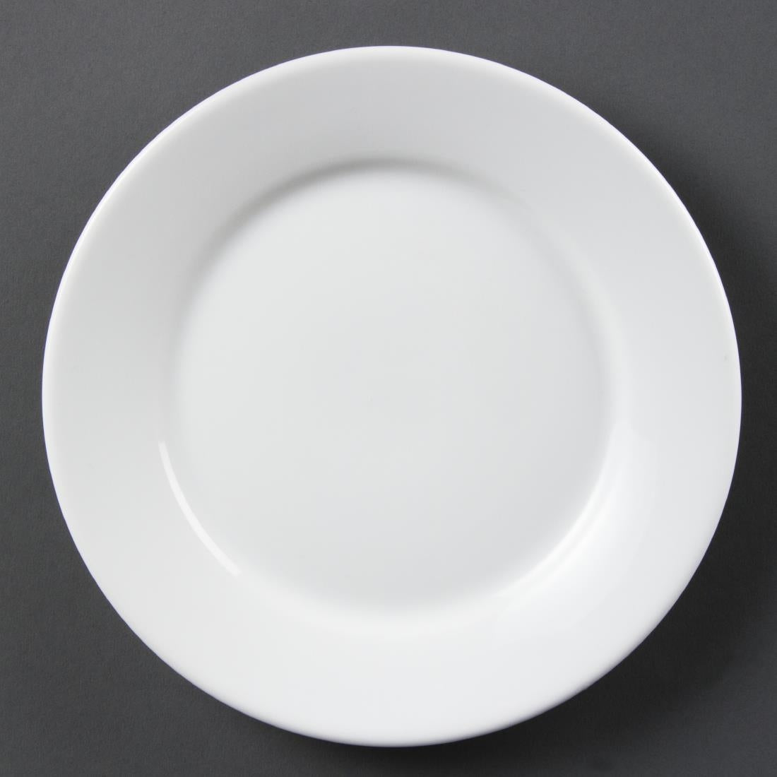 Olympia Whiteware Wide Rimmed Plates 230mm (12 Pack)