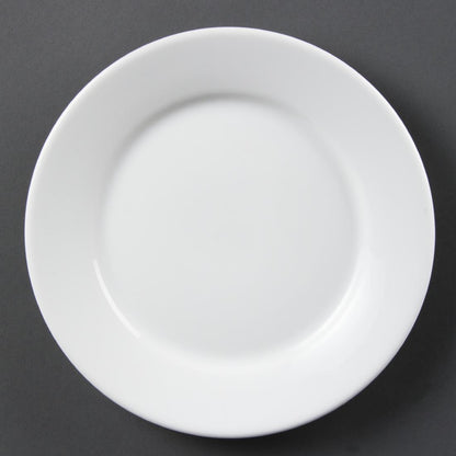 Olympia Whiteware Wide Rimmed Plates 230mm (12 Pack)