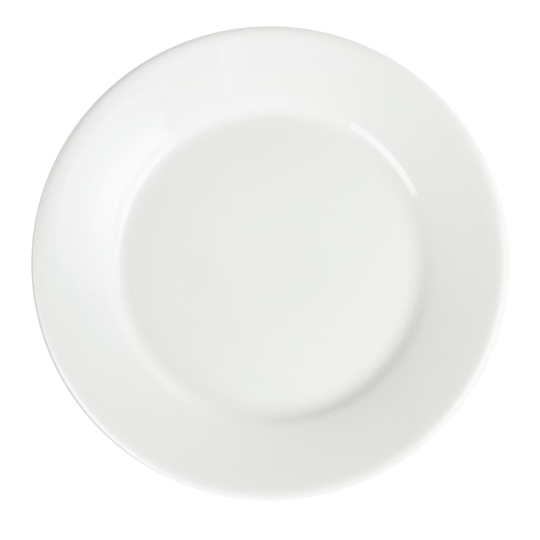 Olympia Whiteware Wide Rimmed Plates 230mm (12 Pack)