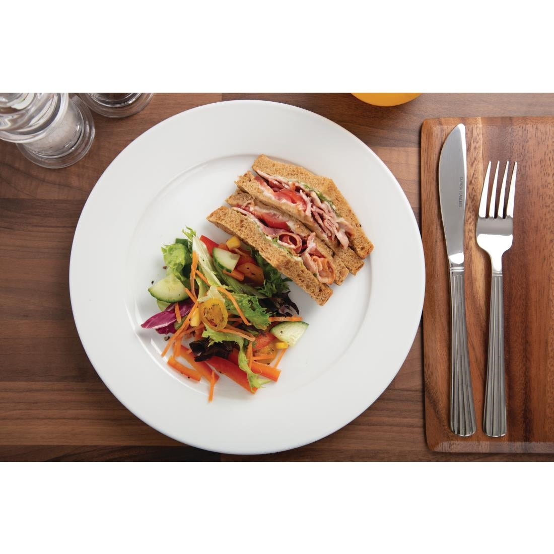 Olympia Whiteware Wide Rimmed Plates 250mm (12 Pack)