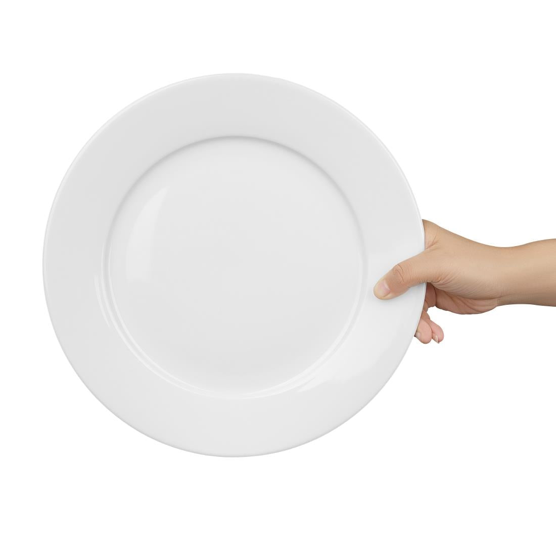 Olympia Whiteware Wide Rimmed Plates 280mm (6 Pack)