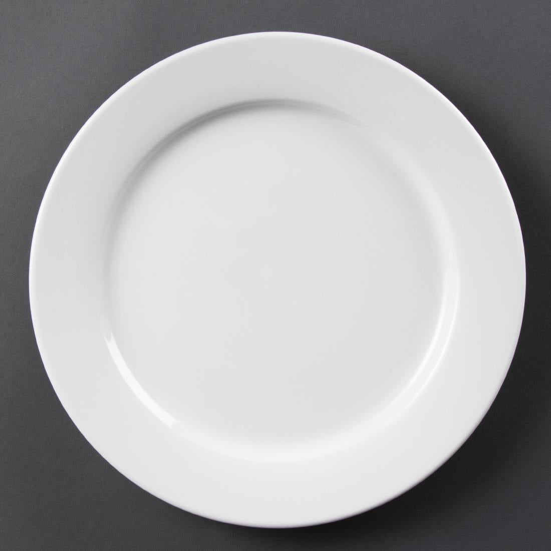 Olympia Whiteware Wide Rimmed Plates 280mm (6 Pack)