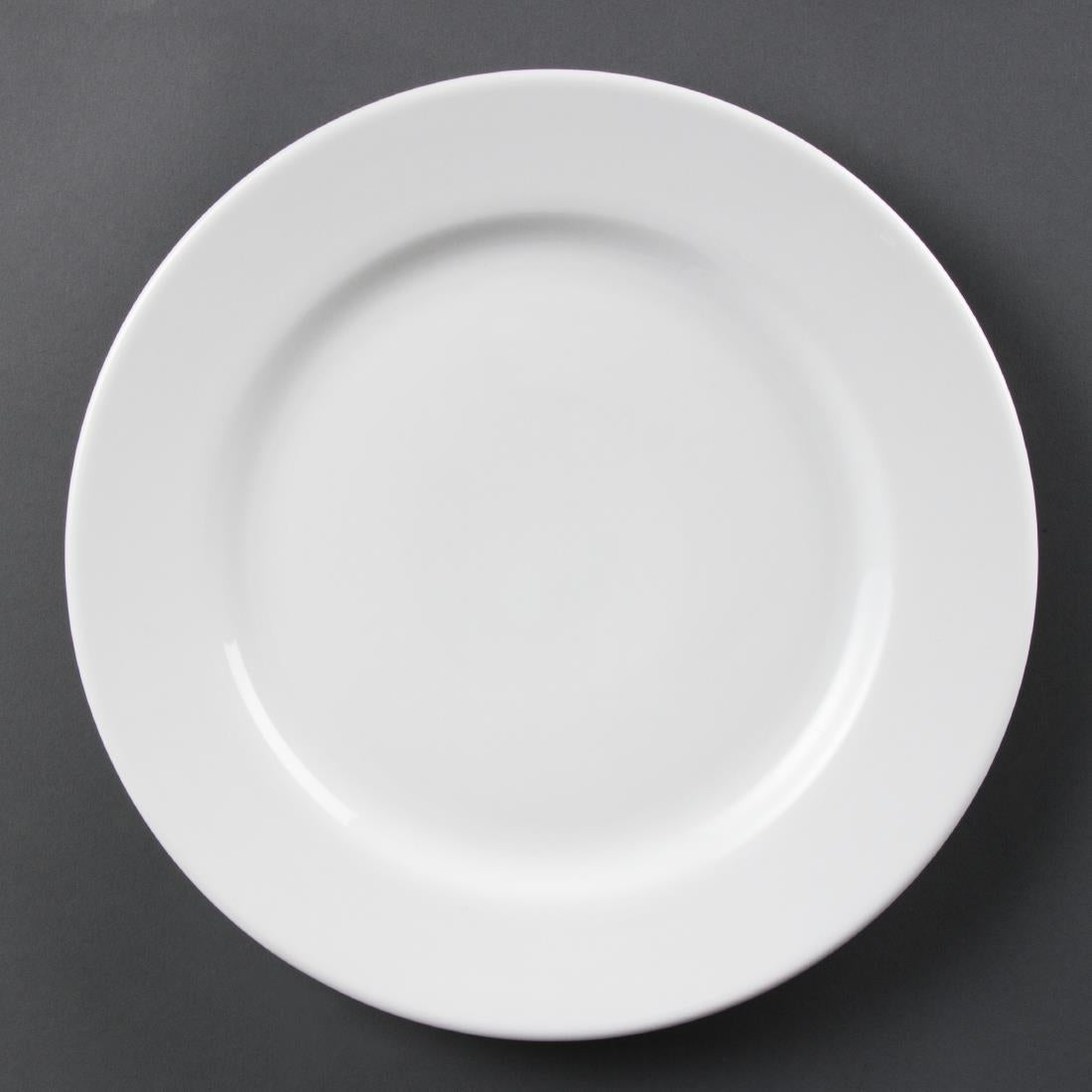 Olympia Whiteware Wide Rimmed Plates 310mm (6 Pack)
