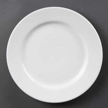 Olympia Whiteware Wide Rimmed Plates 310mm (6 Pack)