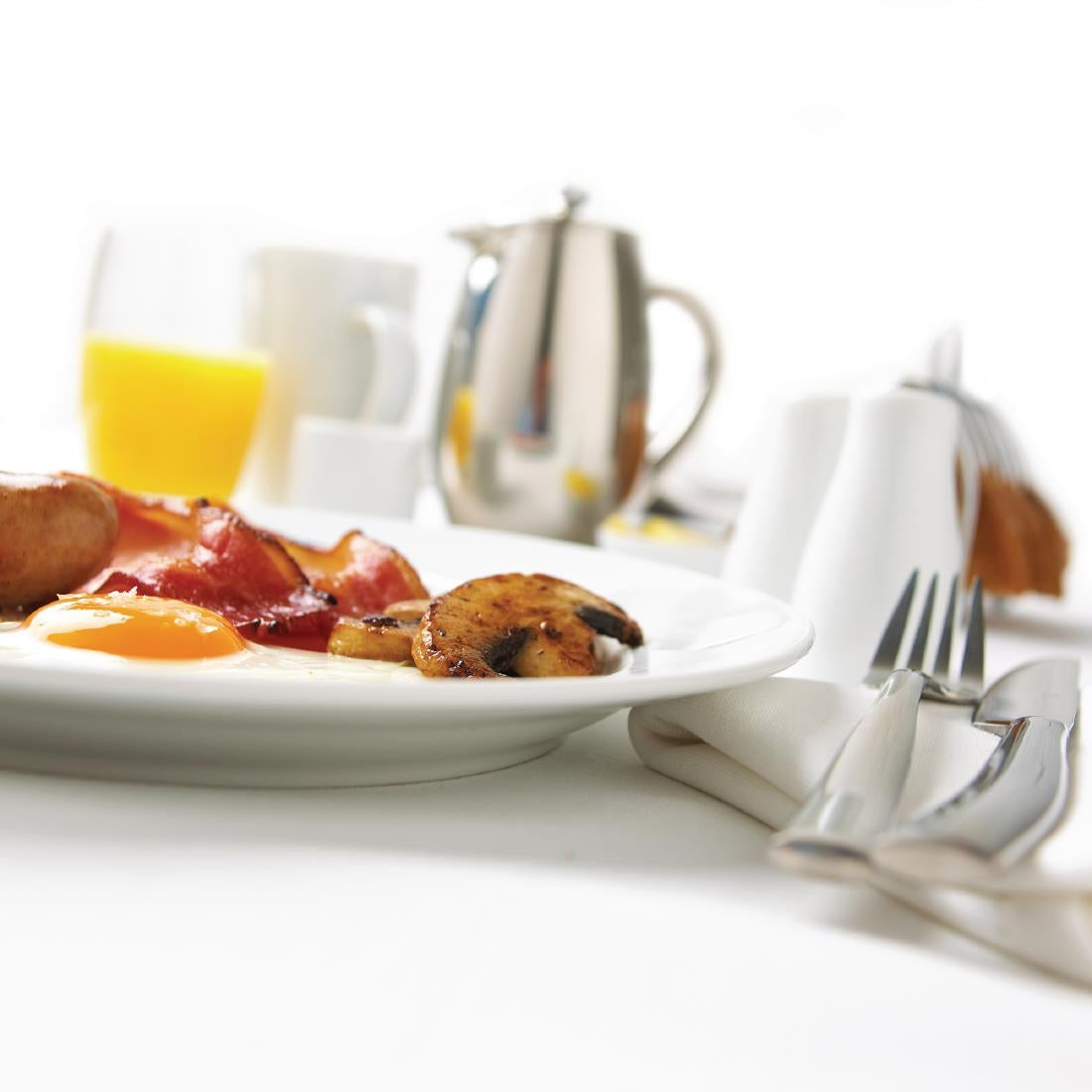 Olympia Whiteware Wide Rimmed Plates 310mm (6 Pack)