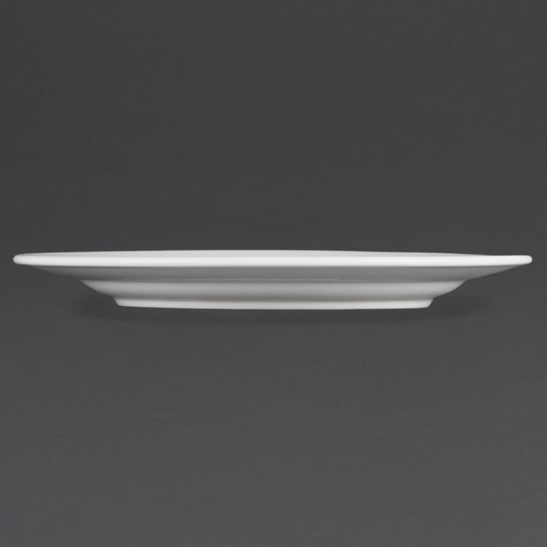 Olympia Whiteware Wide Rimmed Plates 310mm (6 Pack)