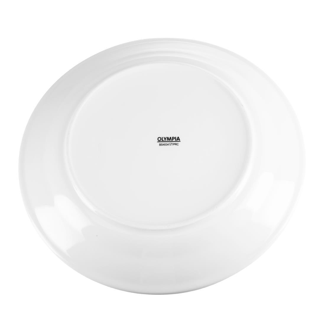 Olympia Whiteware Wide Rimmed Plates 310mm (6 Pack)
