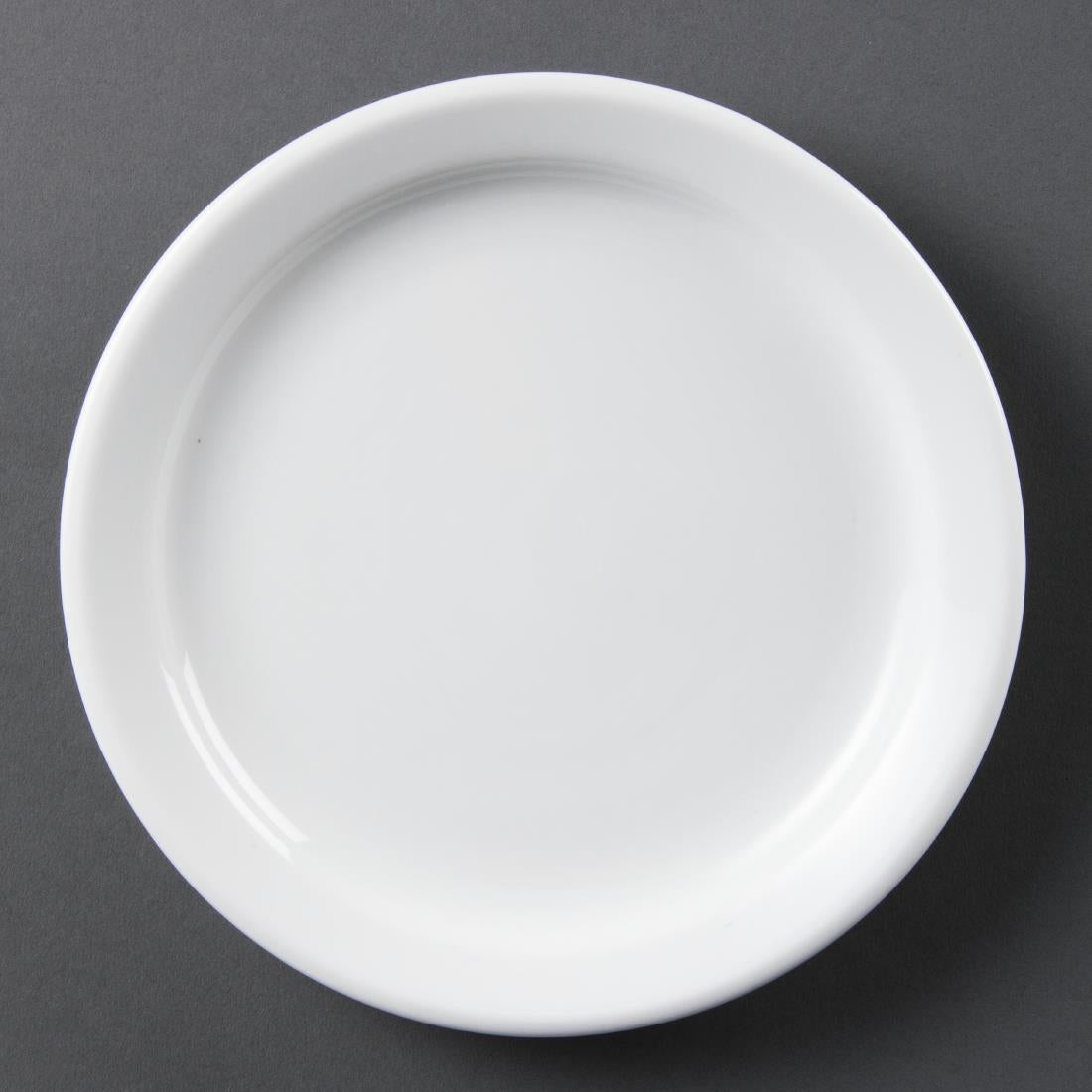 Olympia Whiteware Narrow Rimmed Plates 180mm (12 pack)