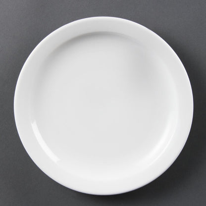Olympia Whiteware Narrow Rimmed Plates 202mm (12 pack)