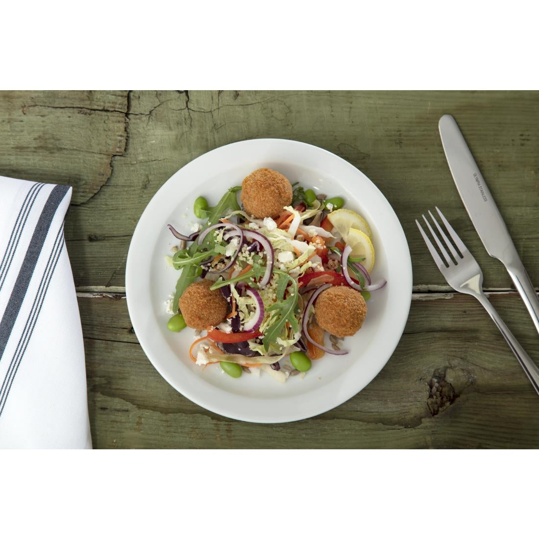 Olympia Whiteware Narrow Rimmed Plates 202mm (12 pack)