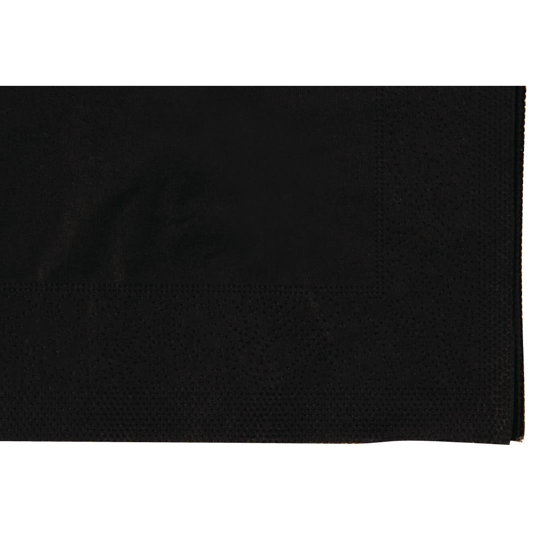 Swantex Cocktail Napkin Black 25x25cm 2ply 1/4 Fold (8 Pack)