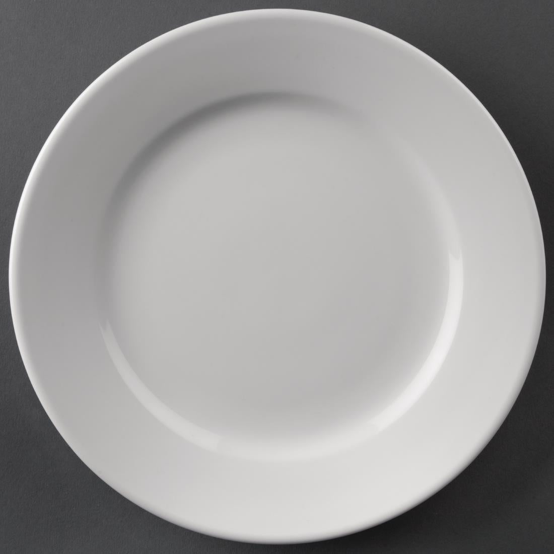 Olympia Athena Wide Rimmed Plates 202mm/8" White (12 Pack)