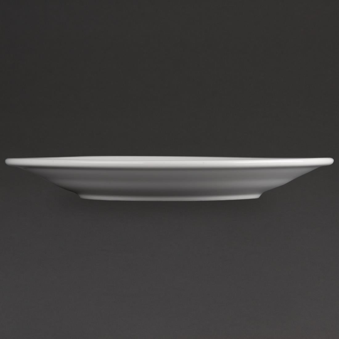 Olympia Athena Wide Rimmed Plates 202mm/8" White (12 Pack)