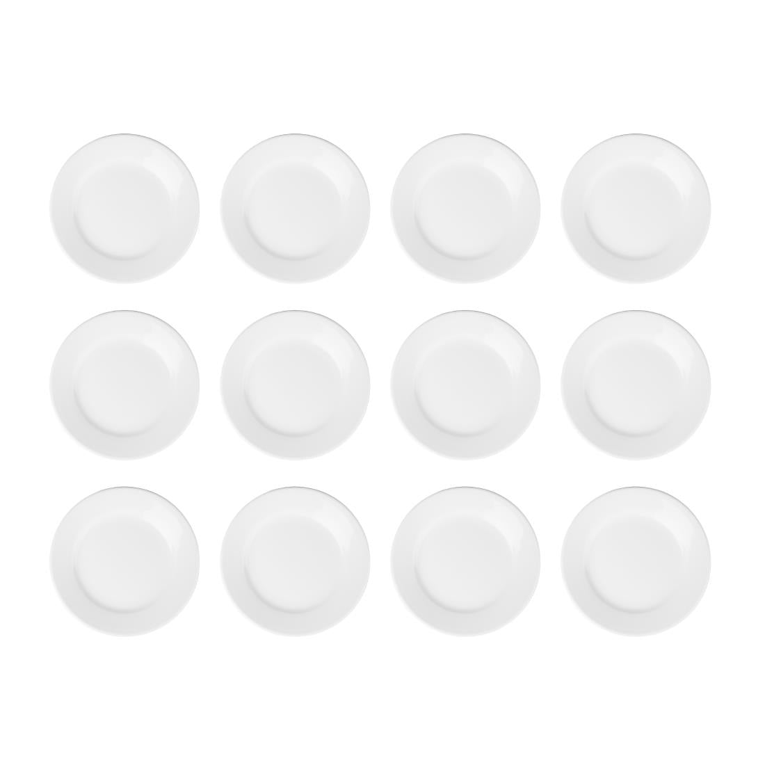 Olympia Athena Wide Rimmed Plates 202mm/8" White (12 Pack)